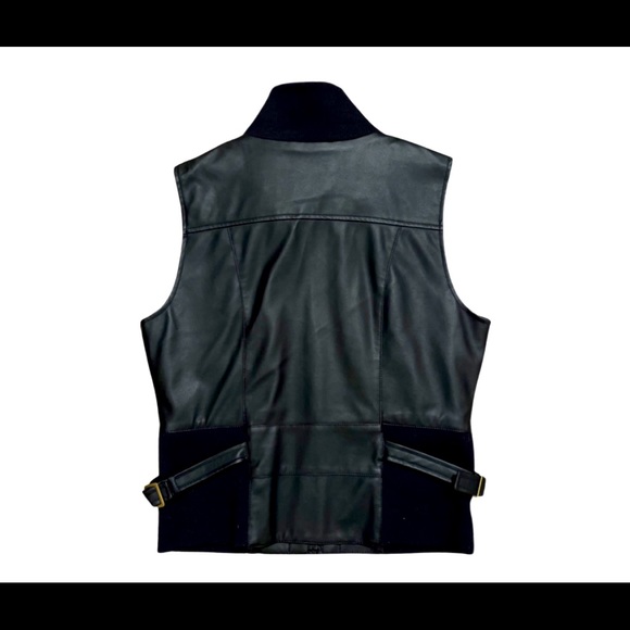 Yaso | Black Faux Leather Vest w/ Metal Heardware - 4 My Baddie Babes! - Picture 2 of 3